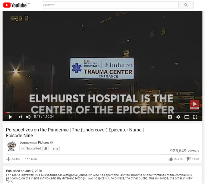 Dystopia: A video interview with an undercover nurse who worked in a New York hospital during the COVID-19 outbreak. By the early May 2020, Elmhurst doctors were killing 100% of their COVID-19 patients on mechanical ventilation. Many were intubated inappropriately.